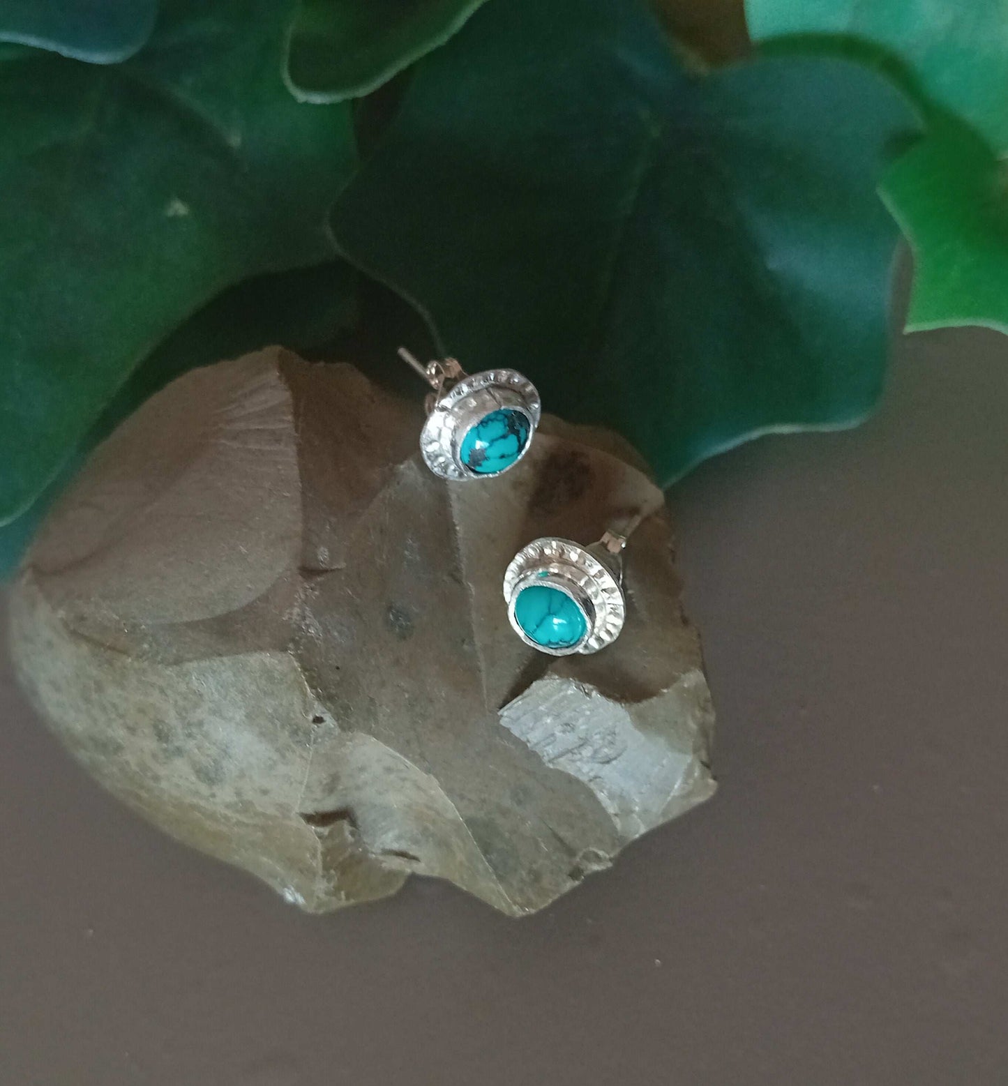 Turquoise & Sterling Silver Stud Earrings