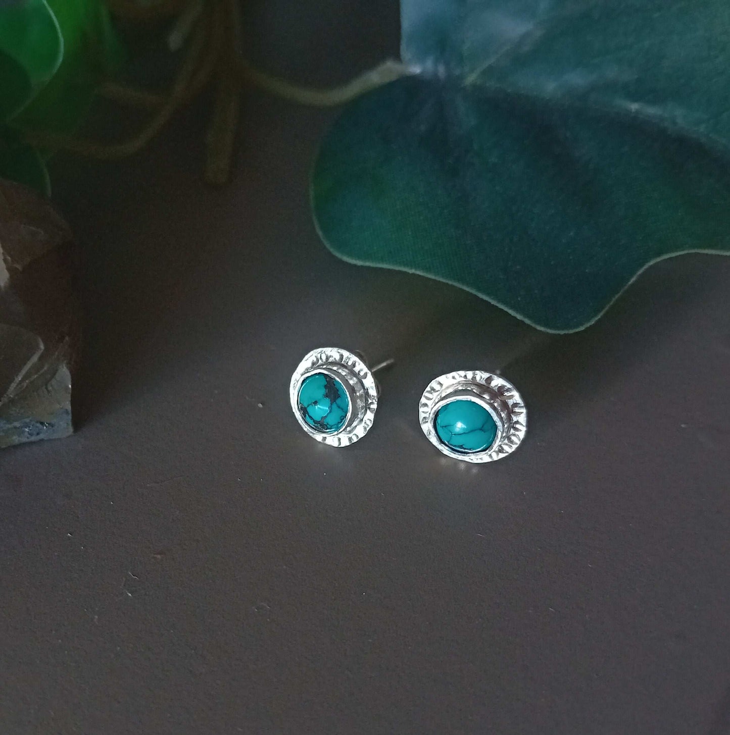 Turquoise & Sterling Silver Stud Earrings