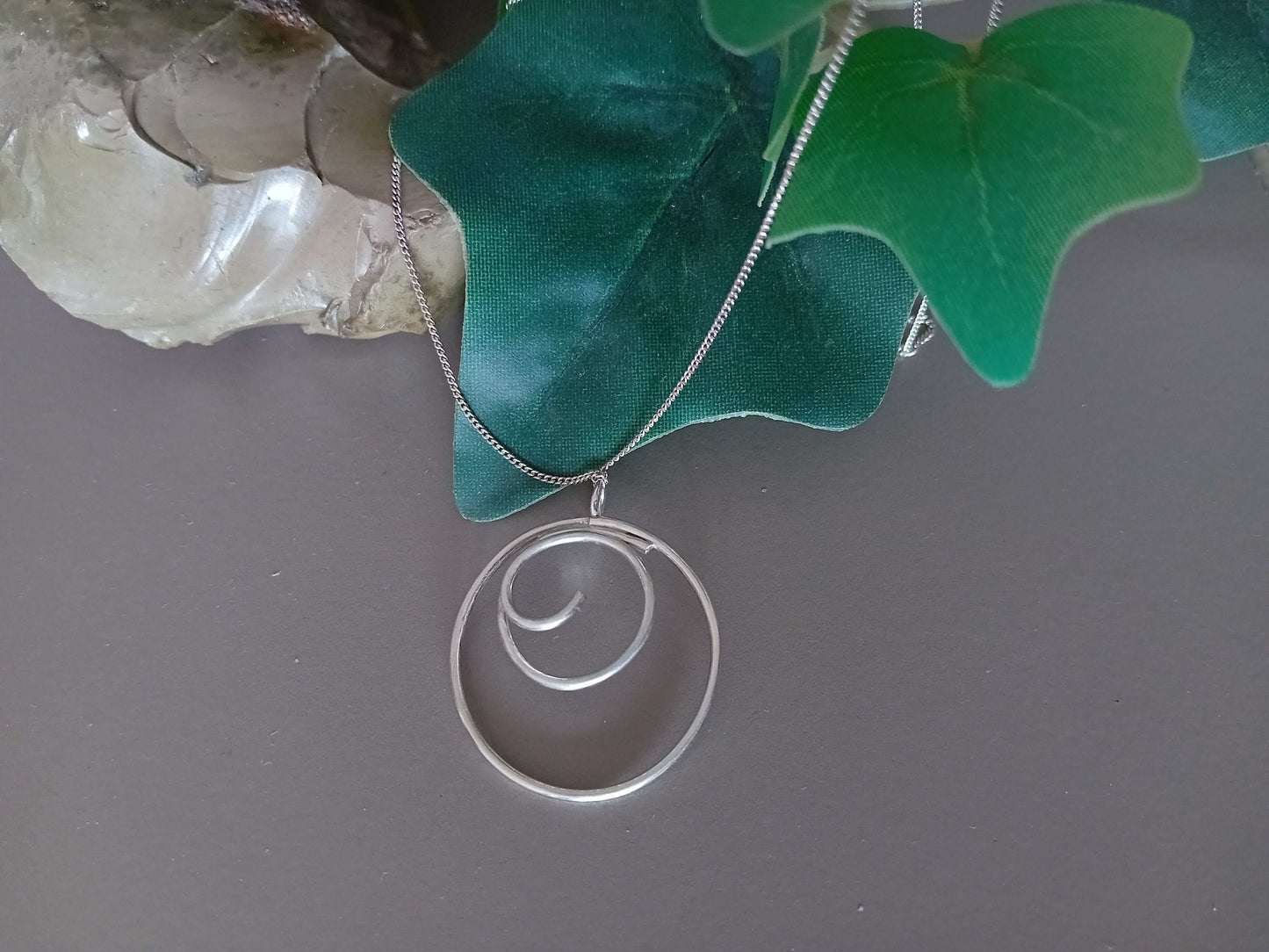 Sterling Silver Summer Sea Swirl Necklace and Earrings Set