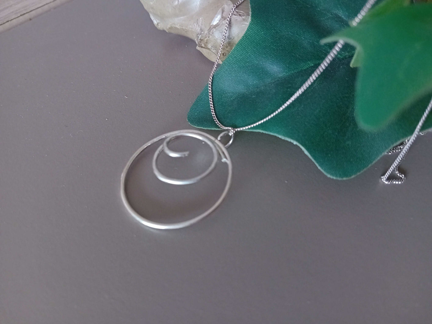 Sterling Silver Summer Sea Swirl Necklace and Earrings Set
