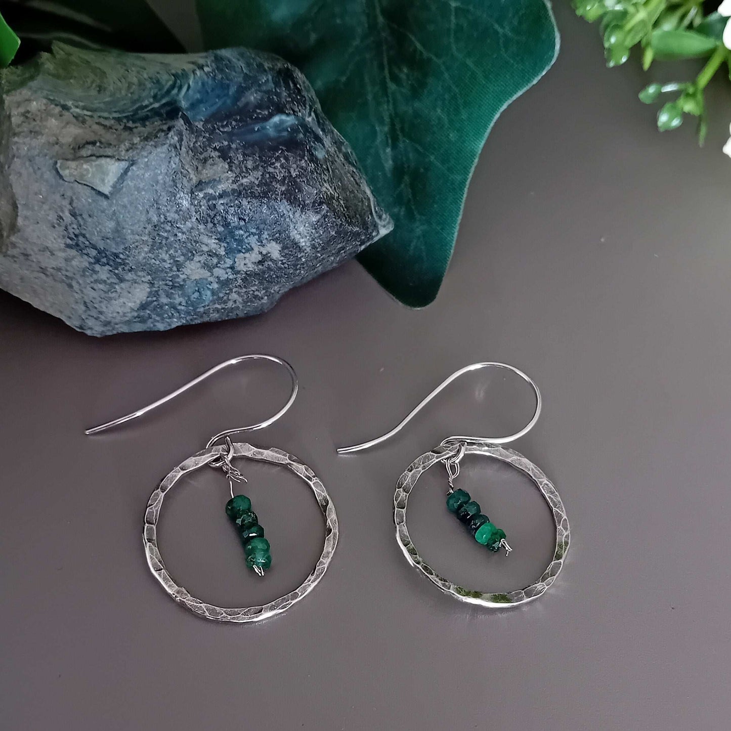 Mini Gems Range- Sterling Silver Hand Textured Necklace and Earrings