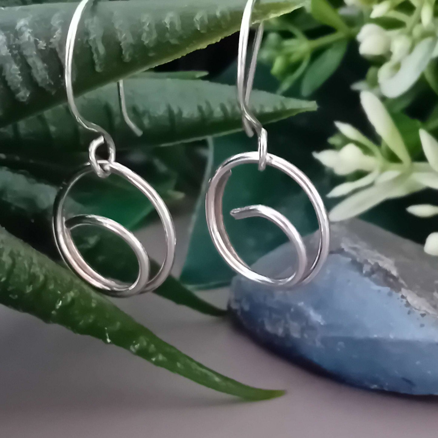 Sterling Silver Summer Sea Swirl Necklace and Earrings Set