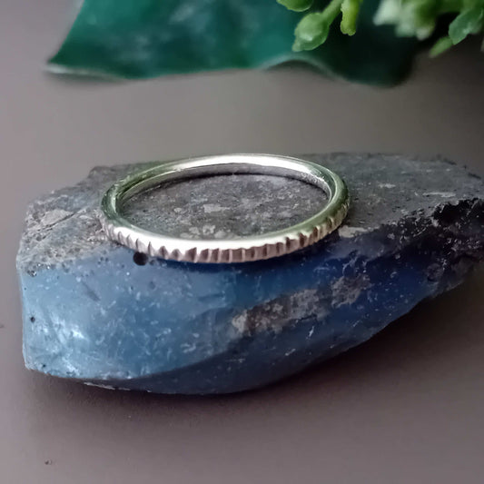 Sterling Silver Hand Textured Stacking Rings