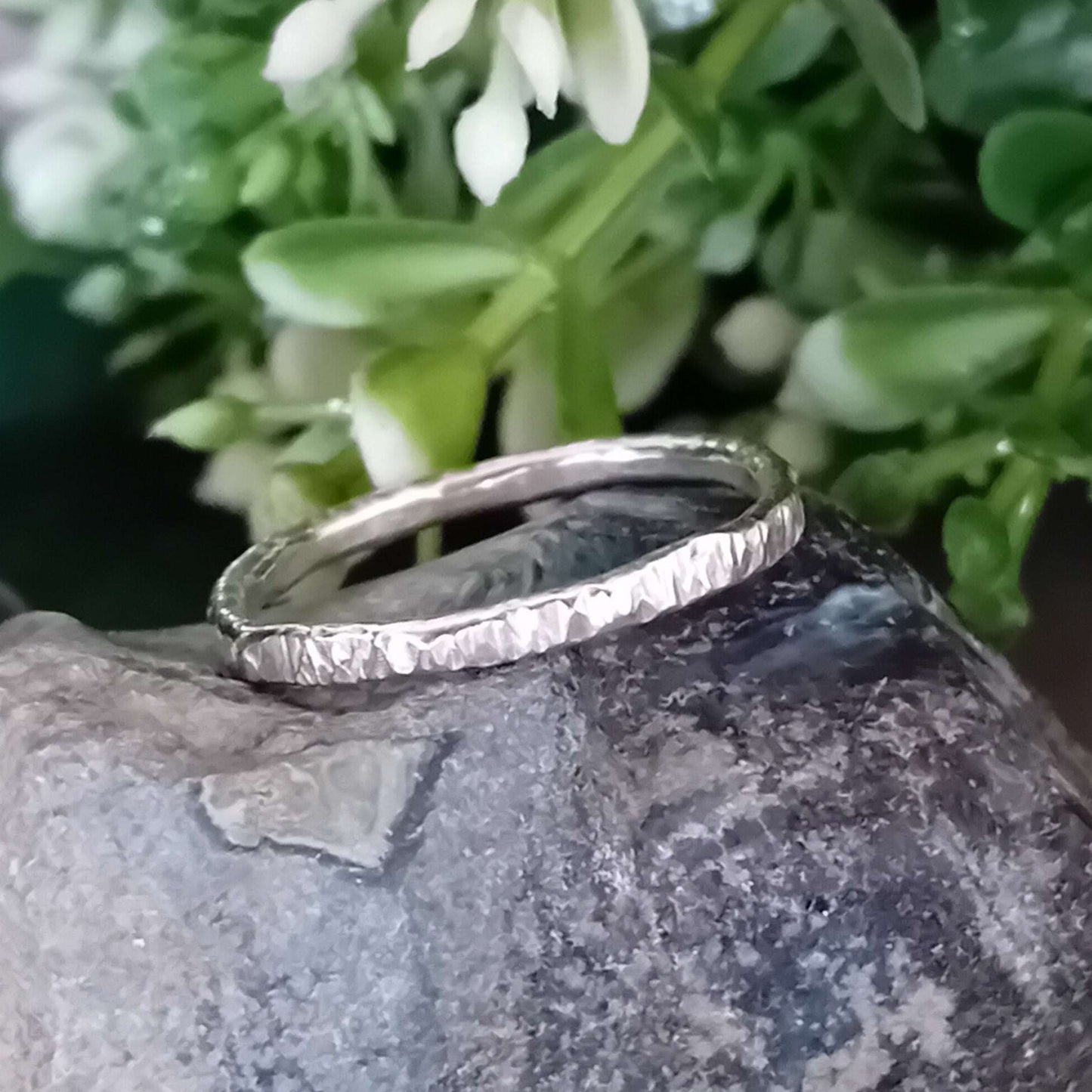 Sterling Silver Hand Textured Stacking Rings