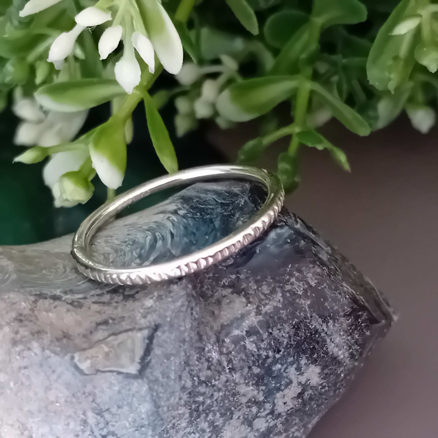 Sterling Silver Hand Textured Stacking Rings