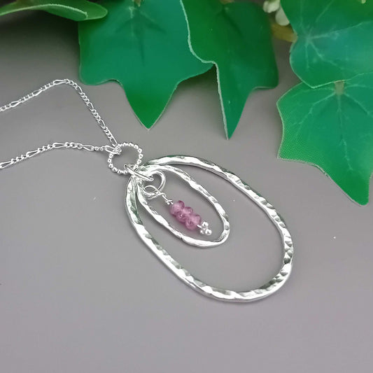 Mini Gems Range- Sterling Silver Hand Textured Necklace and Earrings