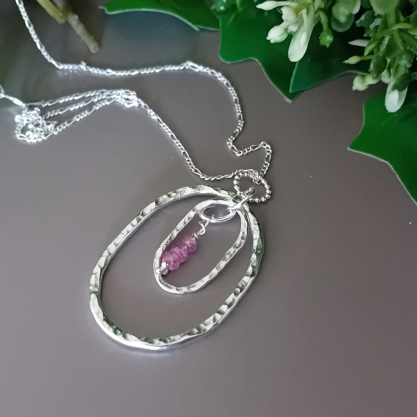 Mini Gems Range- Sterling Silver Hand Textured Necklace and Earrings