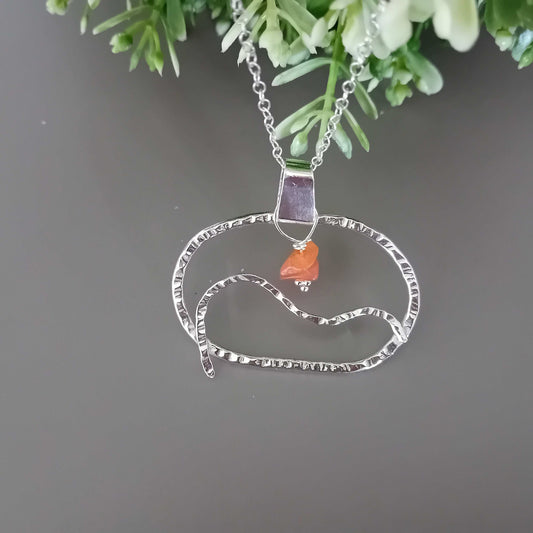 Sterling Silver Carnelian Sunset Necklace