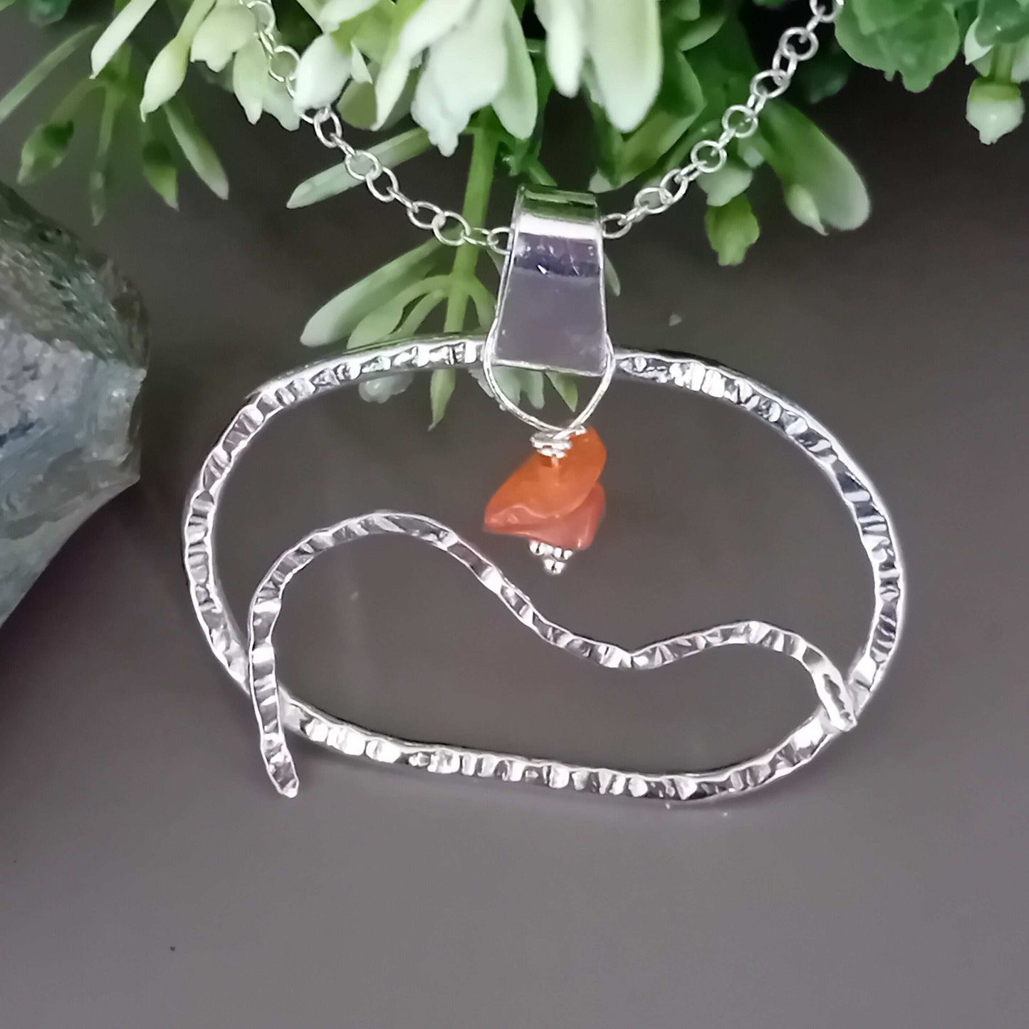 Sterling Silver Carnelian Sunset Necklace