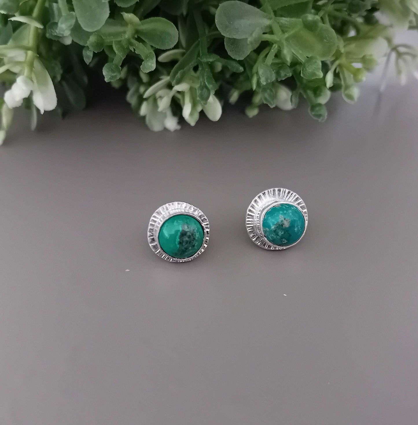 Turquoise & Sterling Silver Stud Earrings