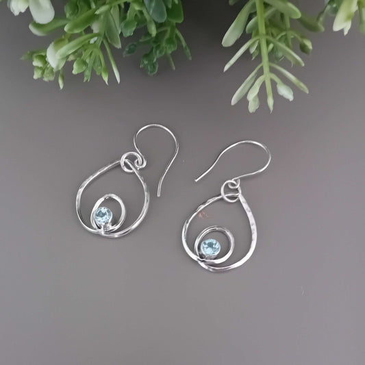 Sky Blue Topaz Sterling Silver Teardrop Earrings