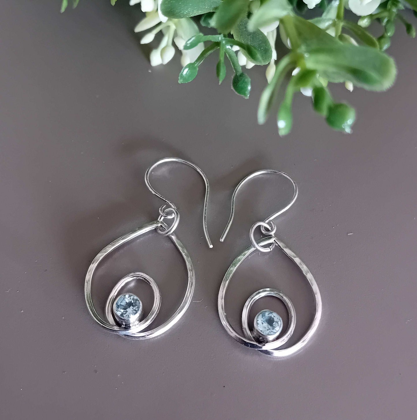 Sky Blue Topaz Sterling Silver Teardrop Earrings