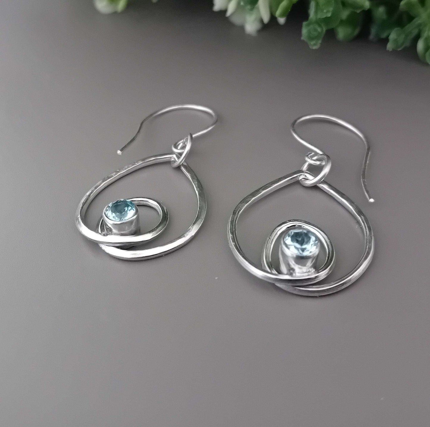 Sky Blue Topaz Sterling Silver Teardrop Earrings