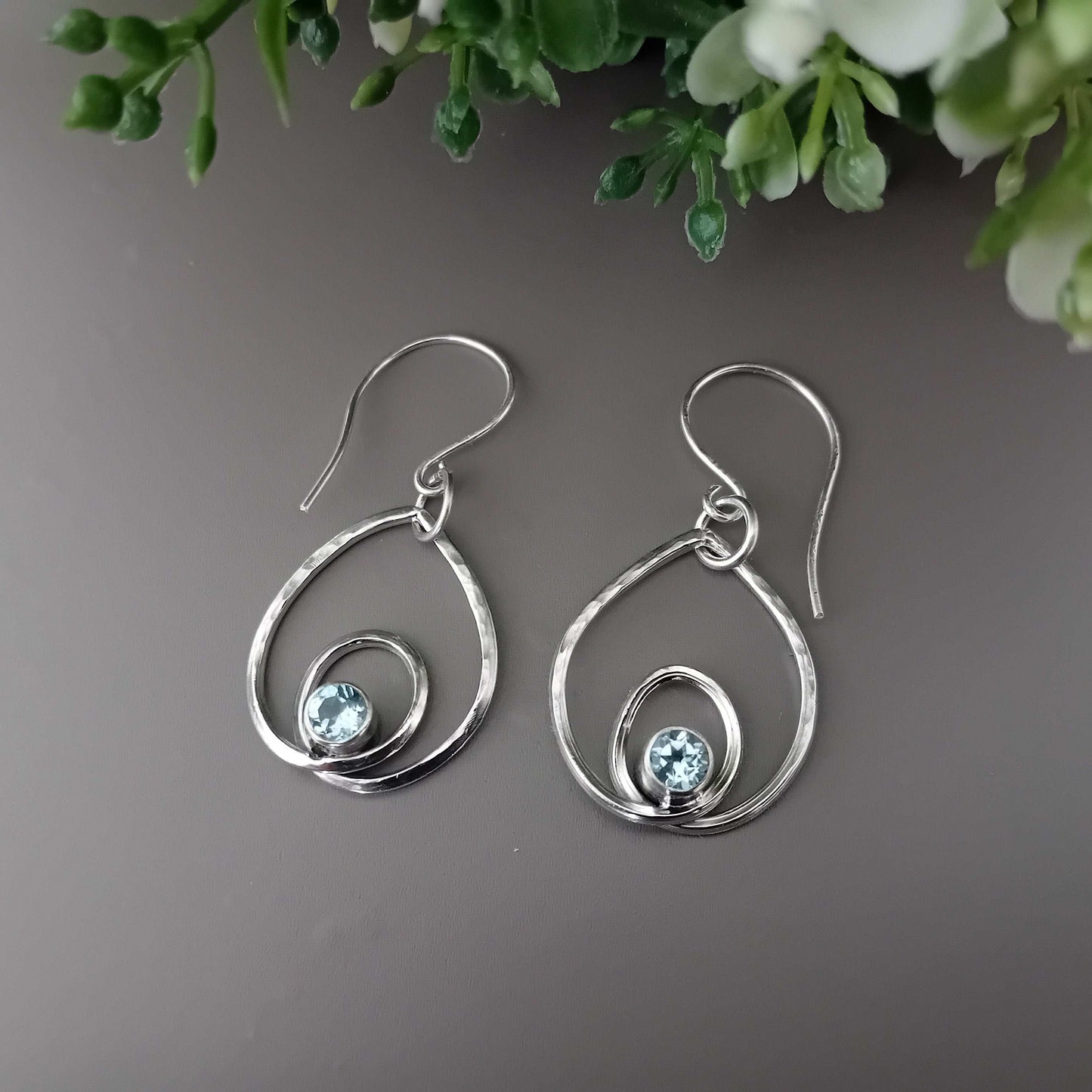 Sky Blue Topaz Sterling Silver Teardrop Earrings