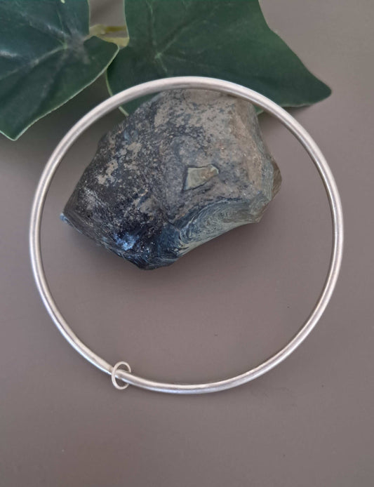 Frosted Solid Sterling Silver Bangle
