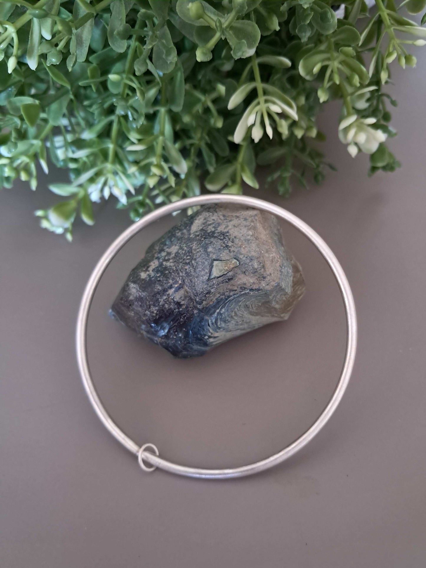 Frosted Solid Sterling Silver Bangle