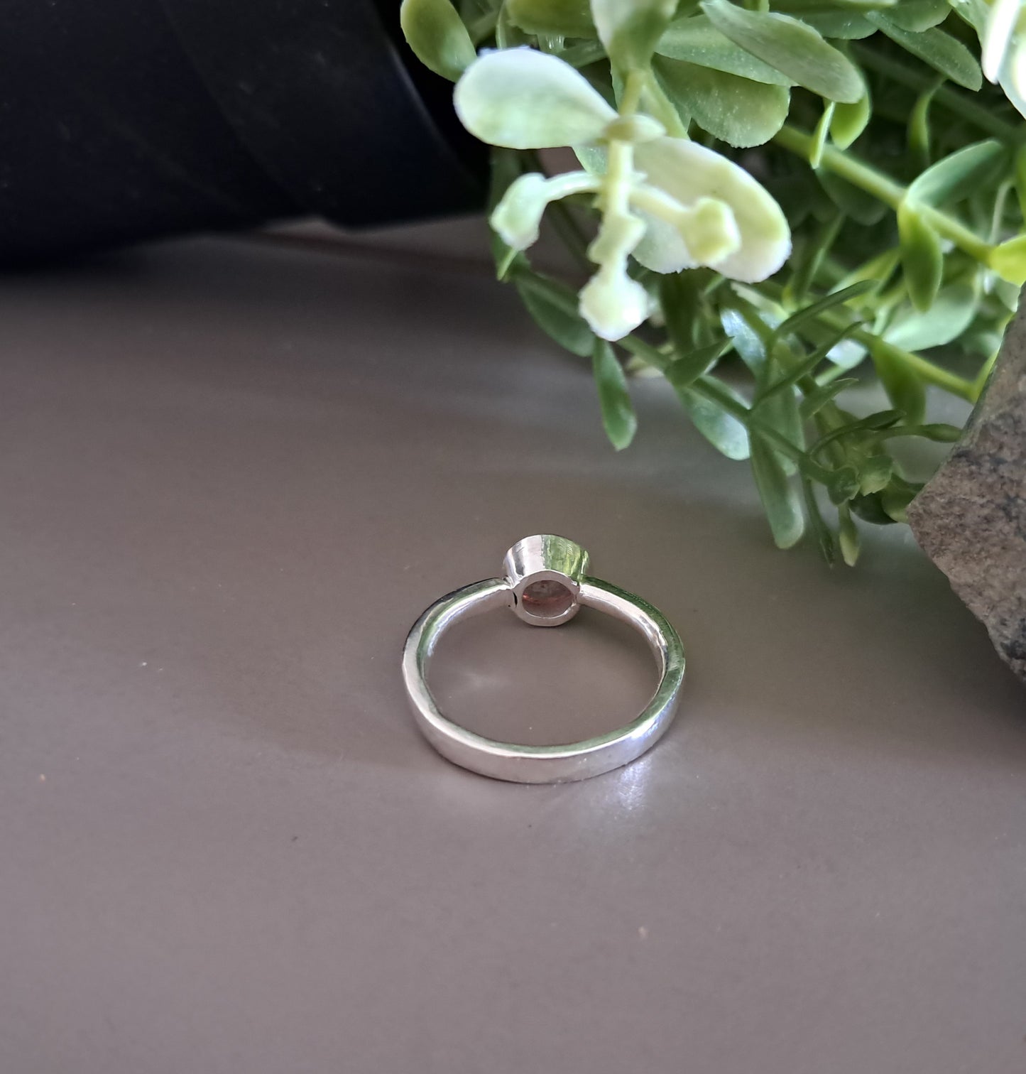 Strawberry Quartz and Sterling Silver Ring
