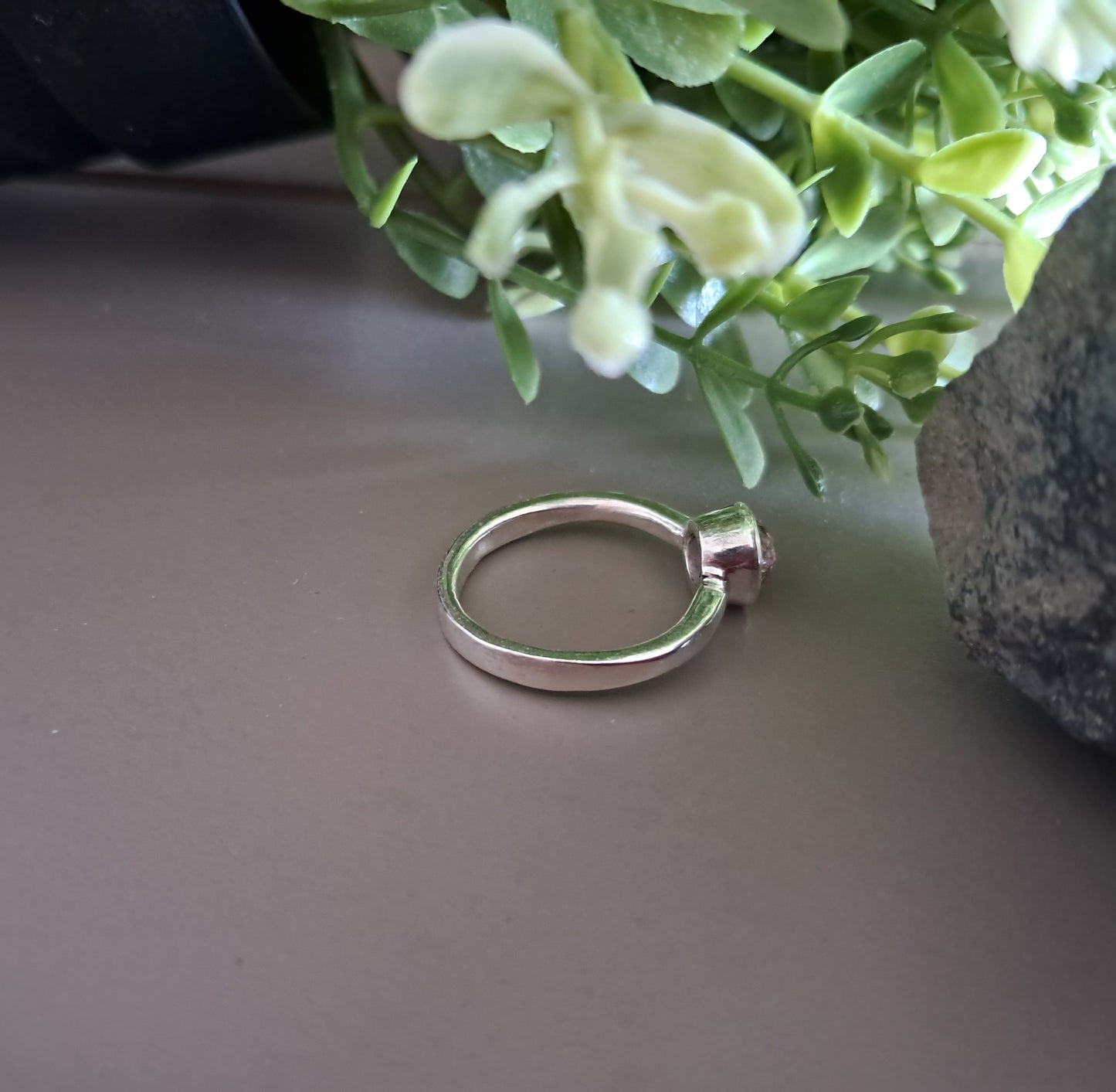Strawberry Quartz and Sterling Silver Ring