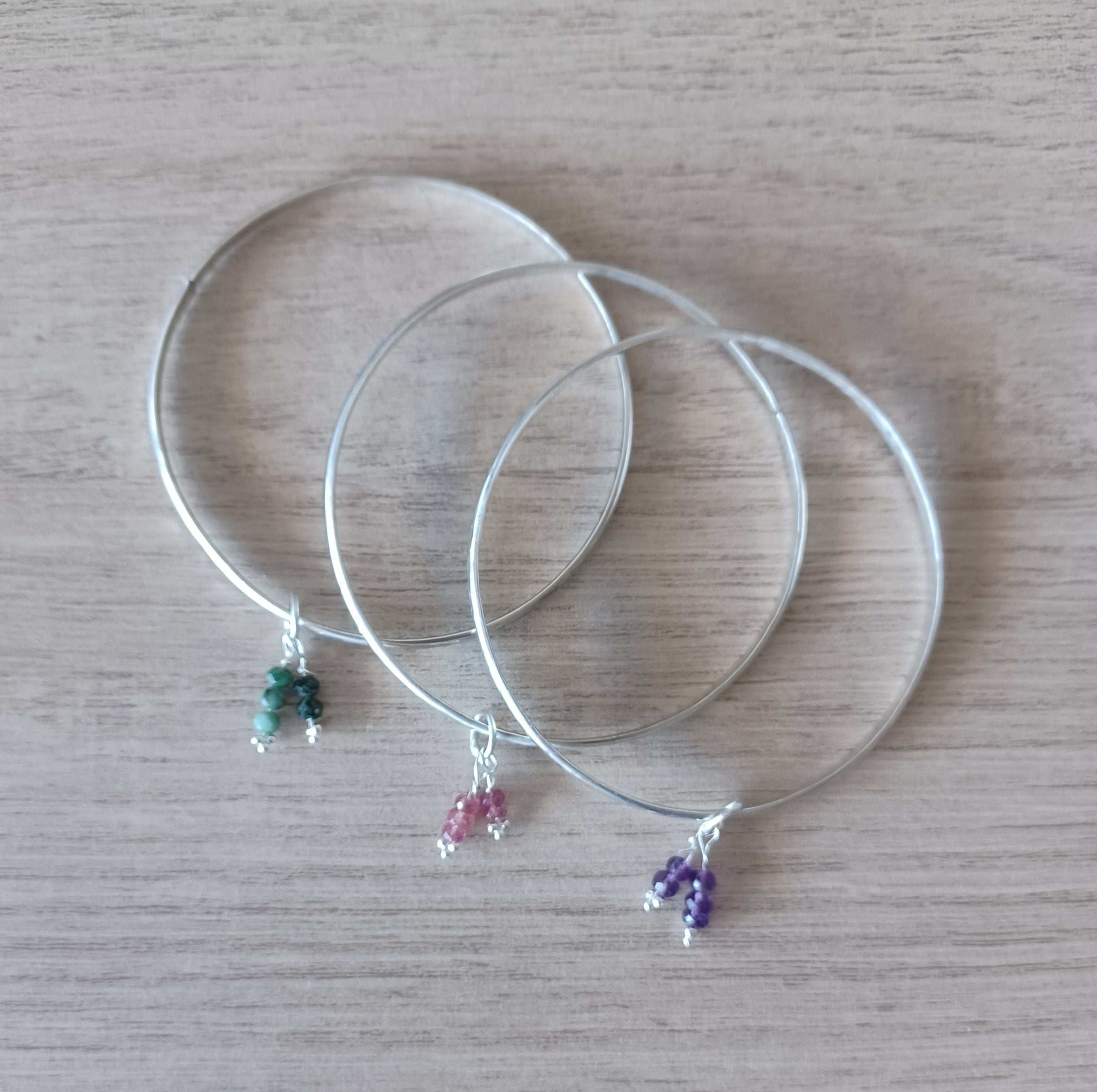 Mini Gems Range- Sterling Silver Hand Textured Necklace and Earrings