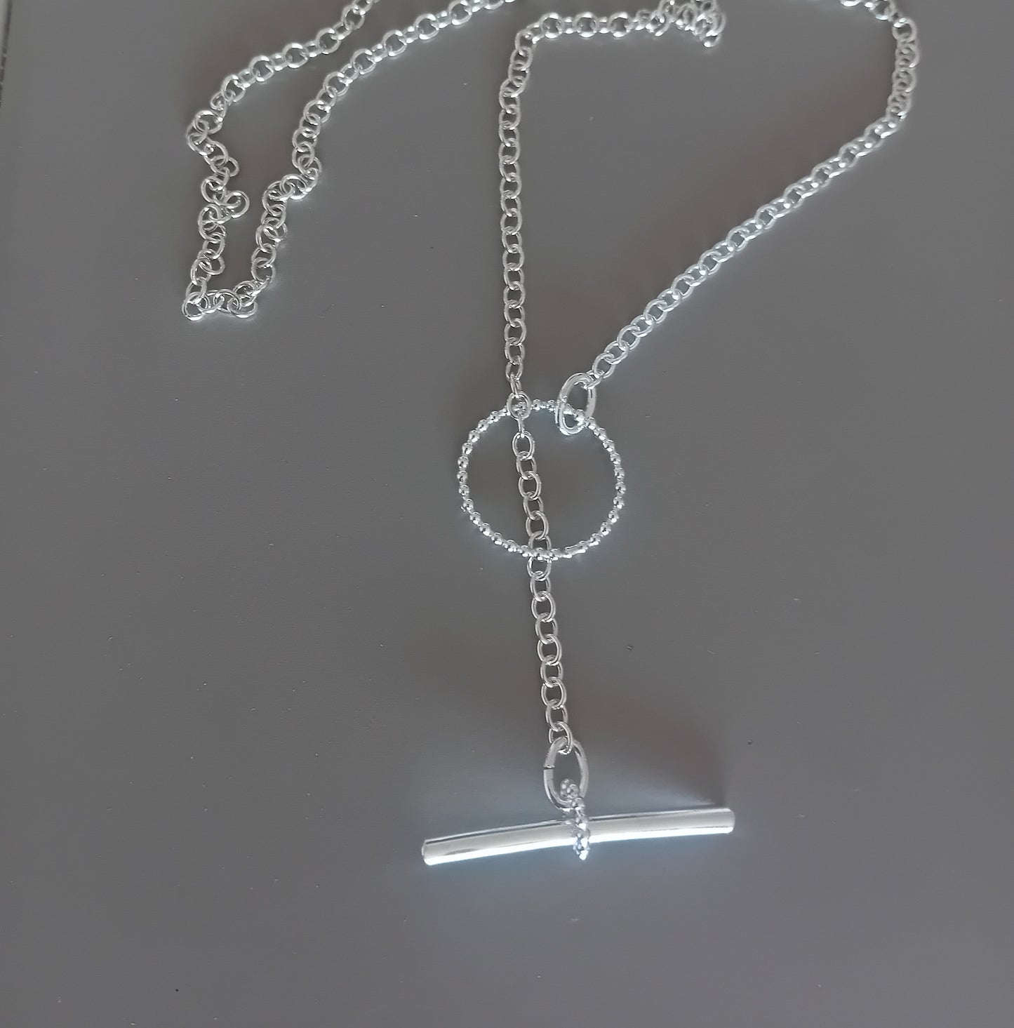 silver t bar / toggle clasp necklace