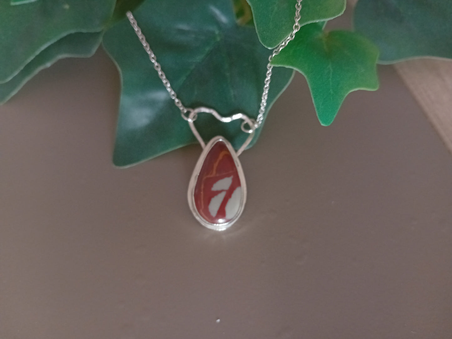 Handmade Sterling Silver and Noreena Jasper Necklace