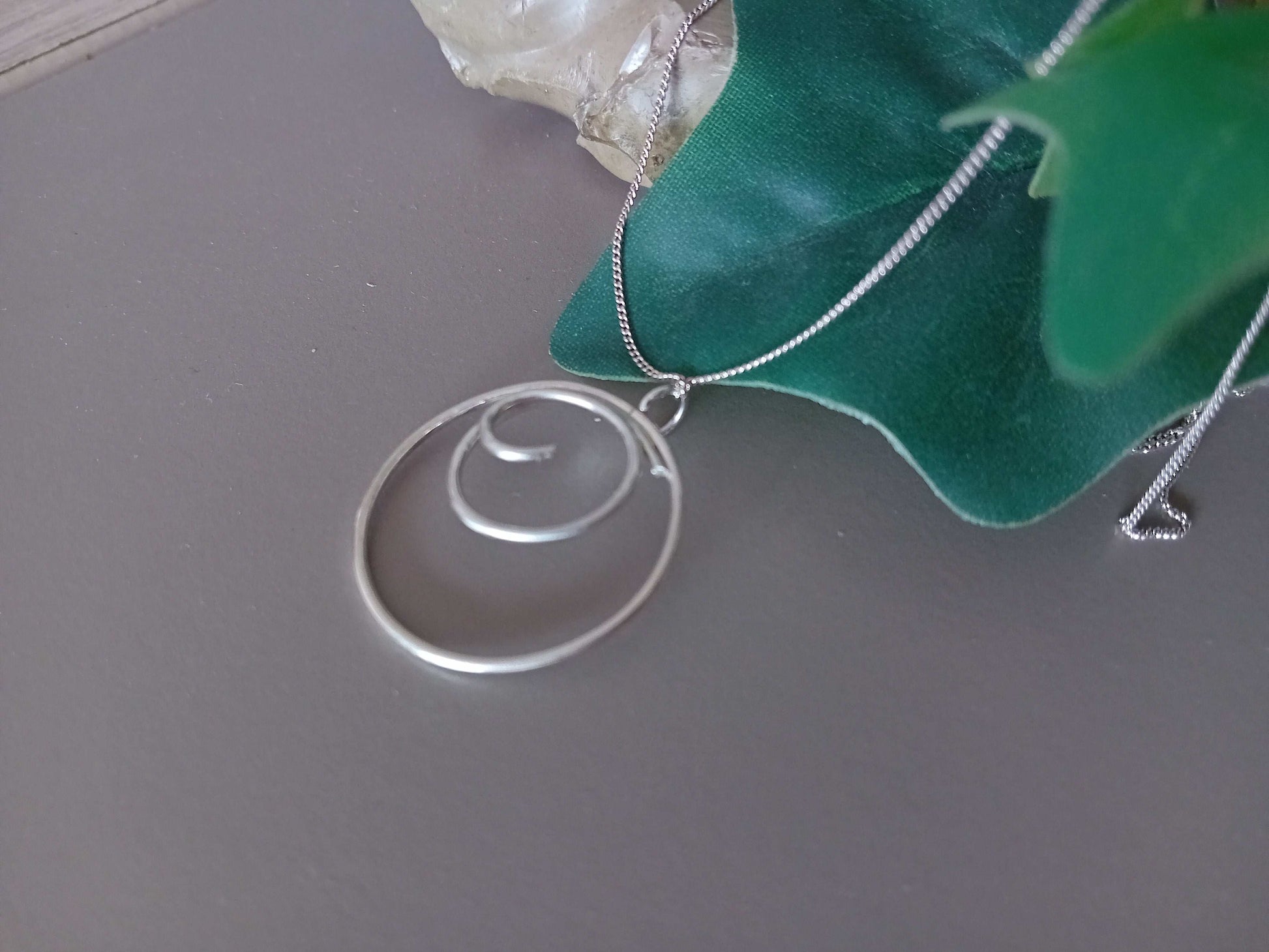 Sterling Silver Summer Sea Swirl Necklace and Earrings Set