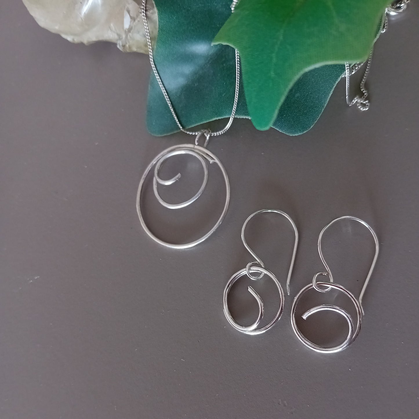 Handmade Sterling Silver Swirl Necklace