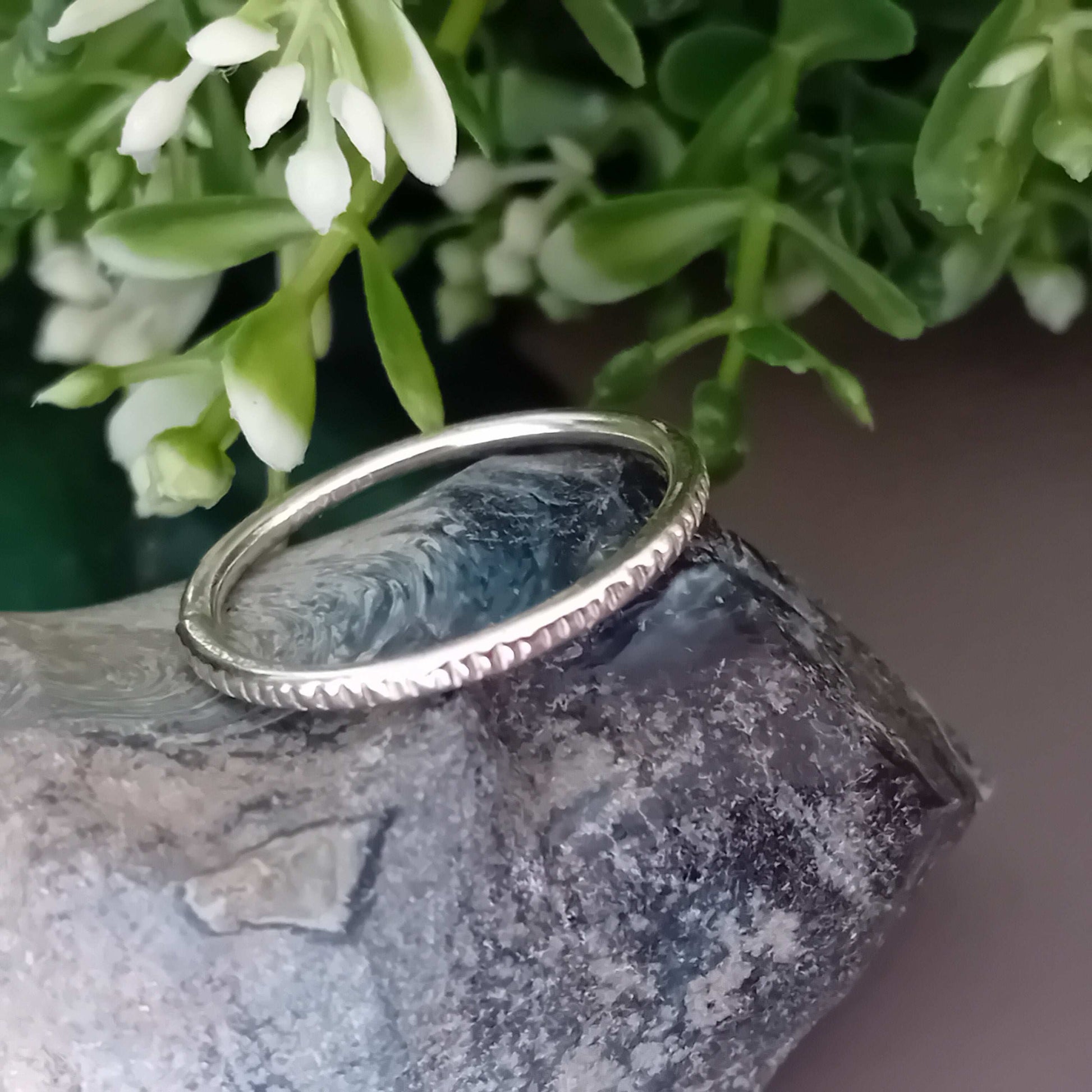 Sterling Silver Hand Textured Stacking Rings