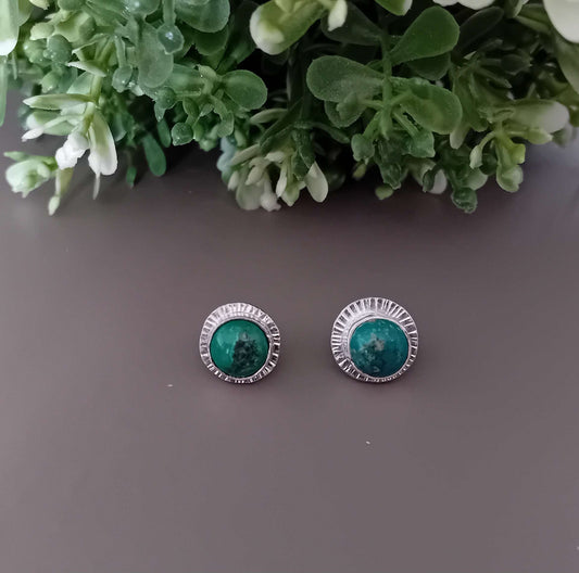 Turquoise & Sterling Silver Stud Earrings