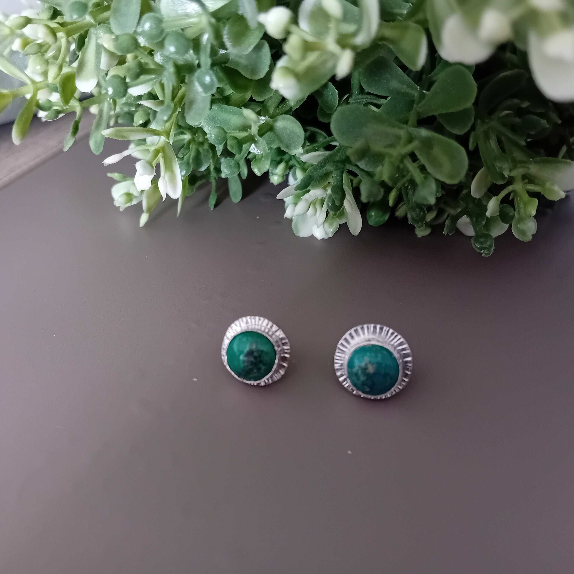 Turquoise & Sterling Silver Stud Earrings