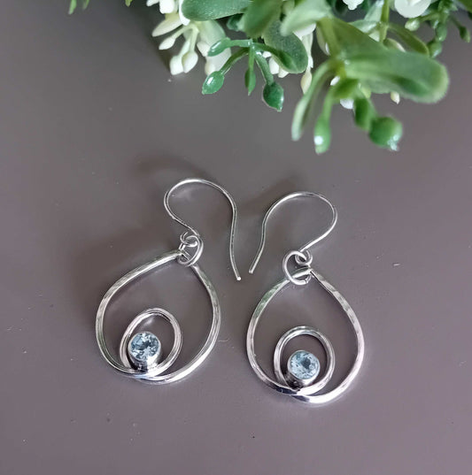 Sky Blue Topaz Sterling Silver Teardrop Earrings