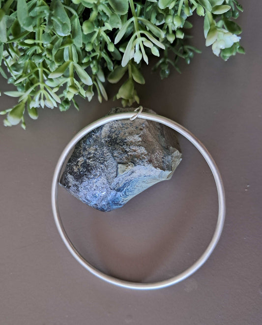 Frosted Solid Sterling Silver Bangle